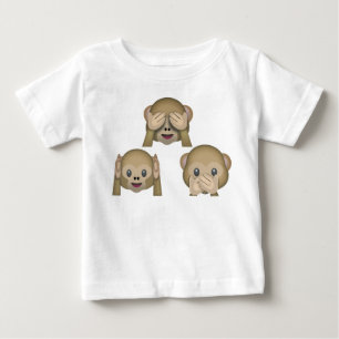 T-shirt Pour Bébé T-shirt de bébé d'Emoji de trois singes