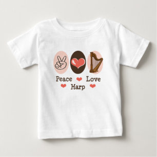 T-shirt Pour Bébé T-shirt de bébé d'harpe d'amour de paix