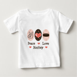 T-shirt Pour Bébé T-shirt de bébé d'hockey d'amour de paix