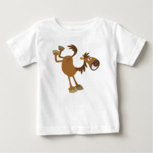 T-shirt Pour Bébé T-shirt de coup de pied mignon de bébé de cheval