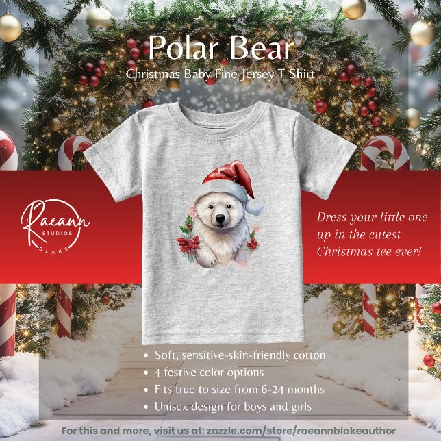 T-shirt Pour Bébé T-shirt de Noël Ours Polaire Bébé Jersey fin (Créateur téléchargé)