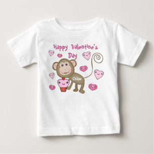 T-shirt Pour Bébé T-shirt de singe de la Saint-Valentin du bébé fa