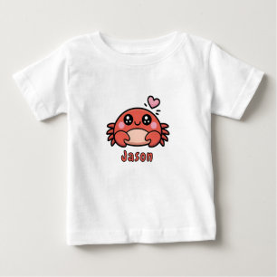 T-shirt Pour Bébé T-shirt de vacances d'été bébé crabe dessin animé