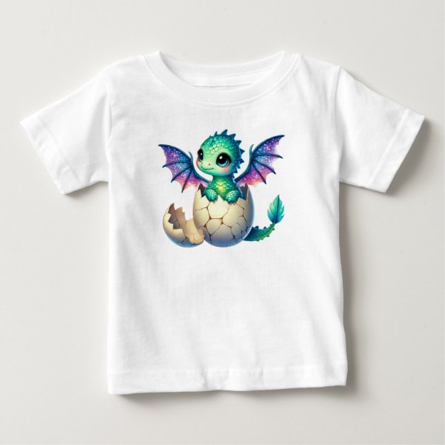 T-shirt Pour Bébé T-shirt d'éclosion de Dragon Bébé (Devant)