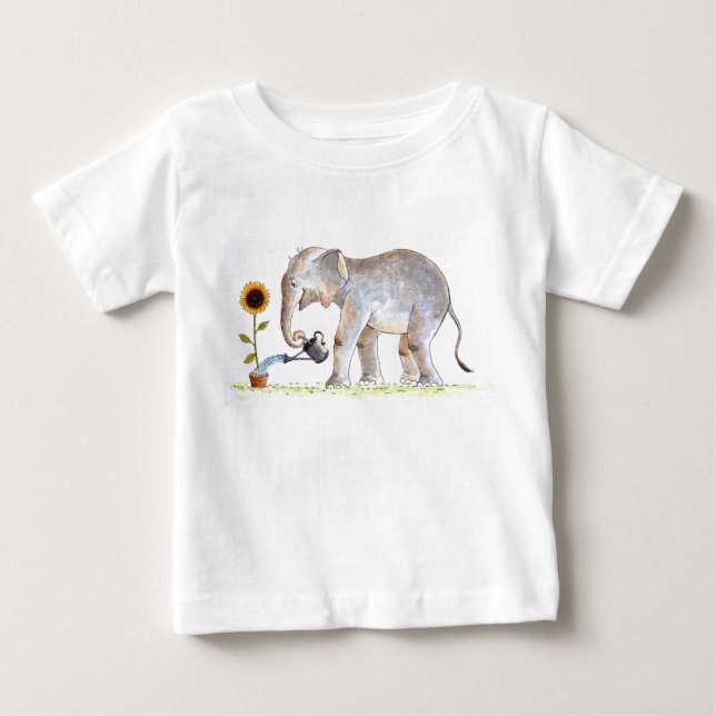 T-shirt Pour Bébé T-shirt d'éléphant de bébé (Devant)