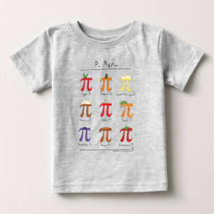 T-shirt Pour Bébé T-shirt du bébé des maths pi de menu de pi de