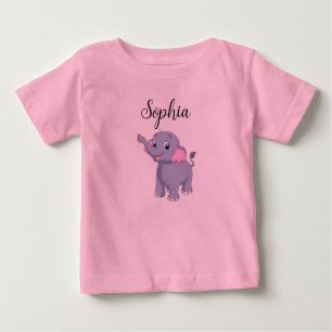 T-shirt Pour Bébé T-shirt éléphant bébé avec nom modifiable