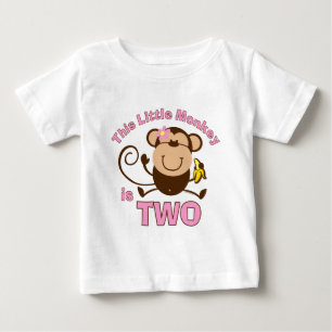 T-shirt Pour Bébé T-shirt enfant bébé Little Monkey 2e anniversaire