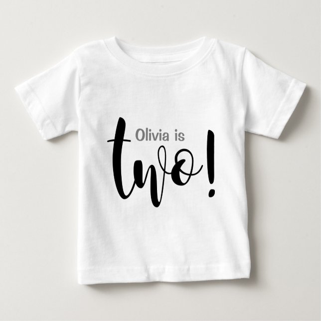 T-shirt Pour Bébé T-shirt fille bébé 2 ans personnalisable (Devant)