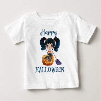T-shirt Pour Bébé T-shirt Happy Halloween fille bébé sirène