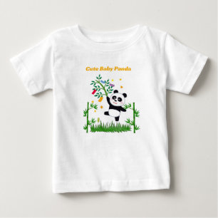 T-shirt Pour Bébé T-shirt illustré avec un bébé panda mignon et du b