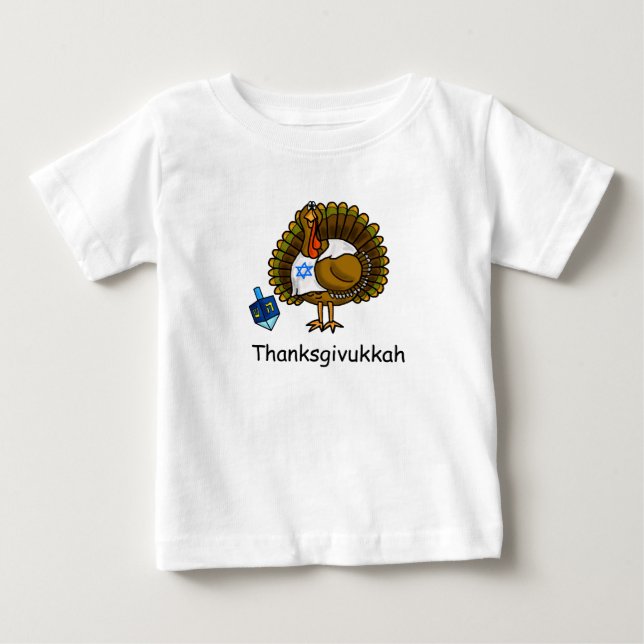 T-shirt Pour Bébé T-shirt juif de bébé de Thanksgivukkah Turquie (Devant)
