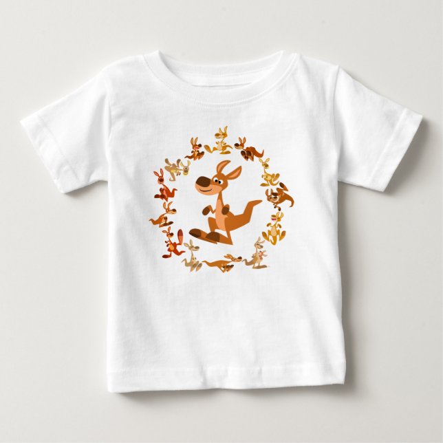 T-shirt Pour Bébé T-shirt mignon de bébé de mandala de kangourous de (Devant)