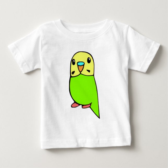 T-shirt Pour Bébé T shirt Perruche verte (Devant)