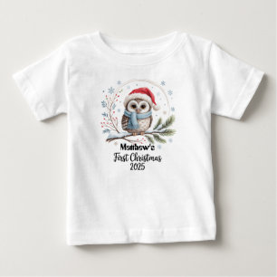 T-shirt Pour Bébé T-Shirt-Personalized Baby's First Xmas 2025-Boy