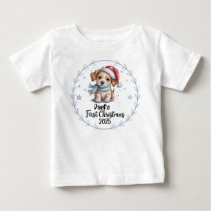 T-shirt Pour Bébé T-Shirt-Personalized Baby's First Xmas 2025-Boy