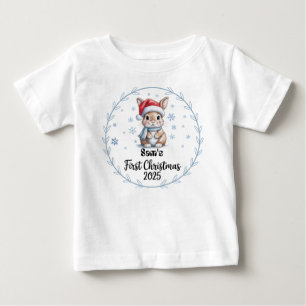 T-shirt Pour Bébé T-Shirt-Personalized Baby's First Xmas 2025-Boy