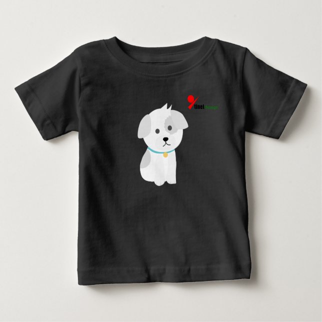 T-shirt Pour Bébé T-shirt petit bébé chiot (Devant)
