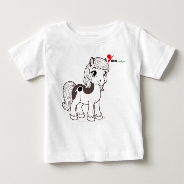 T-shirt Pour Bébé T-Shirt Petit Bébé Poney (Devant)