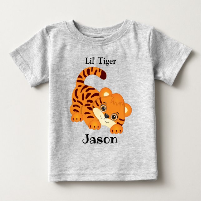 T-shirt Pour Bébé T-shirt Tigre Bébé mignon  (Devant)