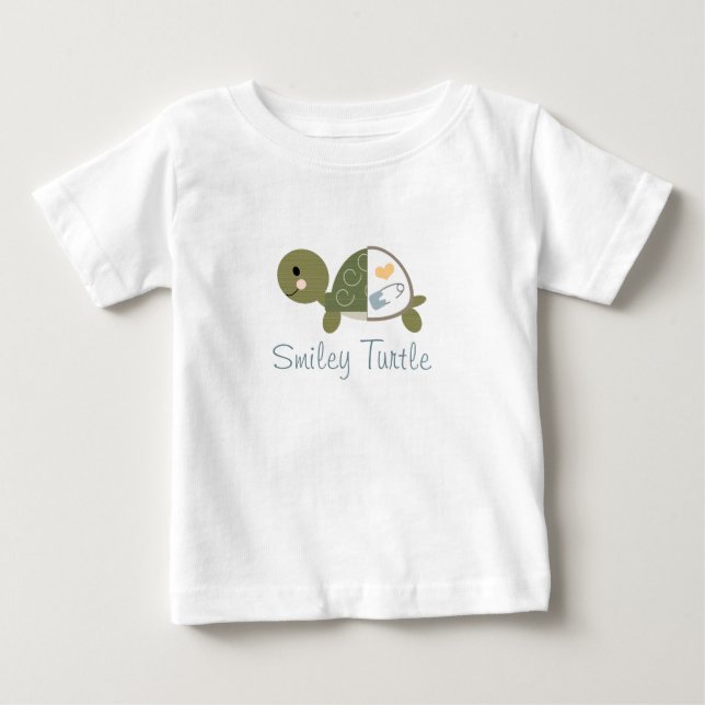 T-shirt Pour Bébé T-shirt Tortue Bébé Papine Bleue (Devant)