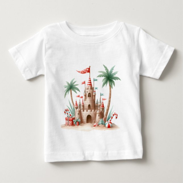 T-shirt Pour Bébé T-Shirt-Tropical Christmas Family T Shirt (Devant)