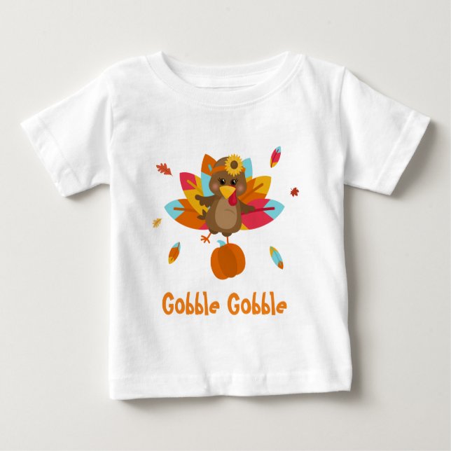 T-shirt Pour Bébé T-shirt turc T-shirt bébé Gobble gobble T-shirt (Devant)