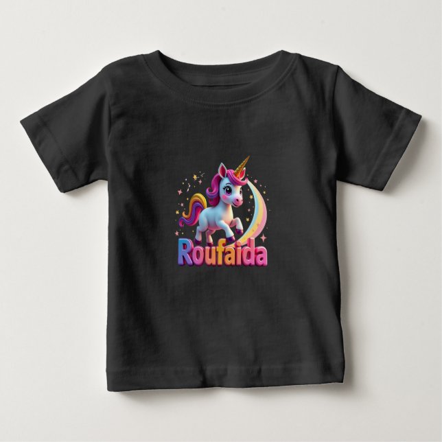 T-shirt Pour Bébé T-shirt Whimsical "Roufaida" Amusant & Jouant bébé (Devant)