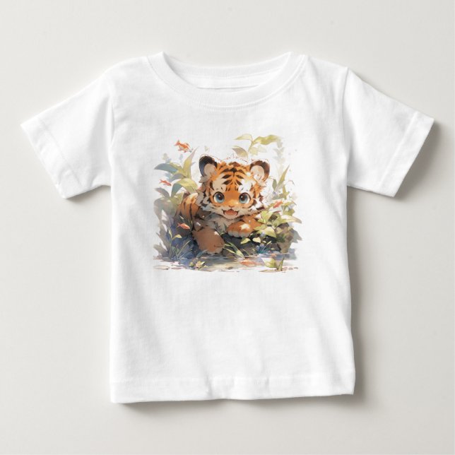 T-shirt Pour Bébé "T-shirts pour bébé tigre, d'une grande adoration  (Devant)