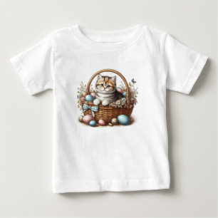 T-shirt Pour Bébé Tabby Kitten de Pâques