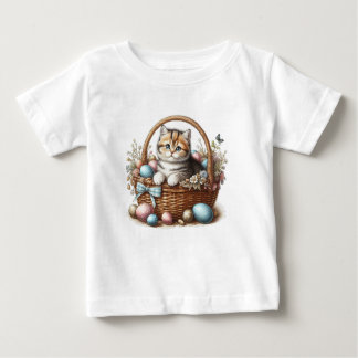 T-shirt Pour Bébé Tabby Kitten de Pâques