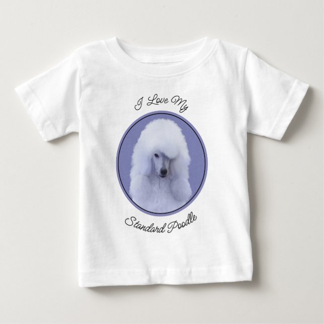T-shirt Pour Bébé Tableau blanc standard de caniche - Art original d (Devant)