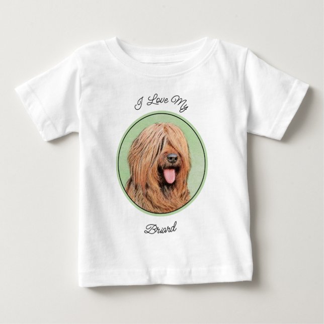 T-shirt Pour Bébé Tableau de bord - Joli art original chien (Devant)
