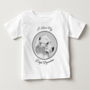 T-shirt Pour Bébé Tableau Dogo Argentino - Art Chien original