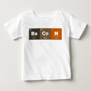 T-shirt Pour Bébé Tableau périodique Chimie Éléments chimiques Bacon