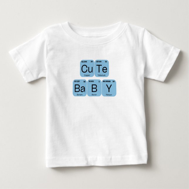 T-shirt Pour Bébé Tableau périodique des éléments de bébé mignon (Devant)