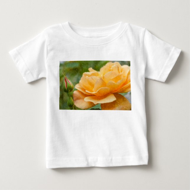 T-shirt Pour Bébé Tableau Rose orange (Devant)