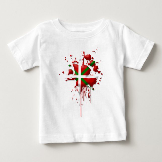 T-shirt Pour Bébé tâche drapeau Basque Euskadi (Devant)