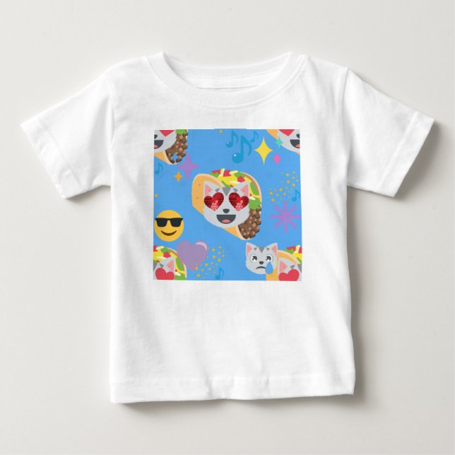 T-shirt Pour Bébé taco cat emoji (Devant)