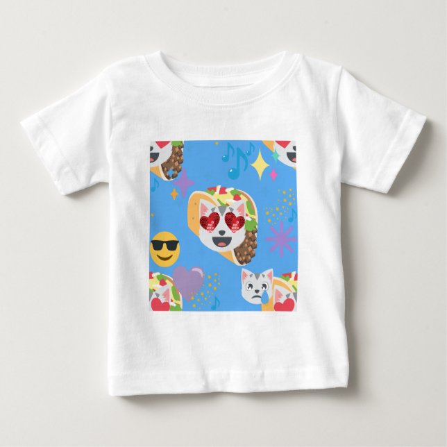 T-shirt Pour Bébé taco cat emoji (Devant)