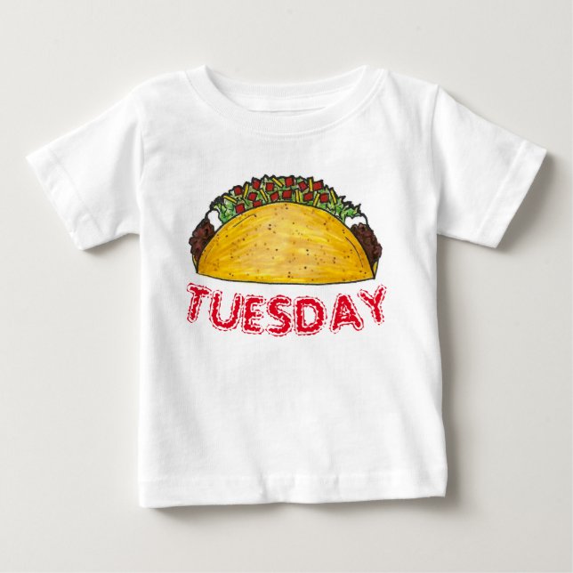 T-shirt Pour Bébé TACO MARDI mexicain Tex Mex Food Tacos Foodie (Devant)