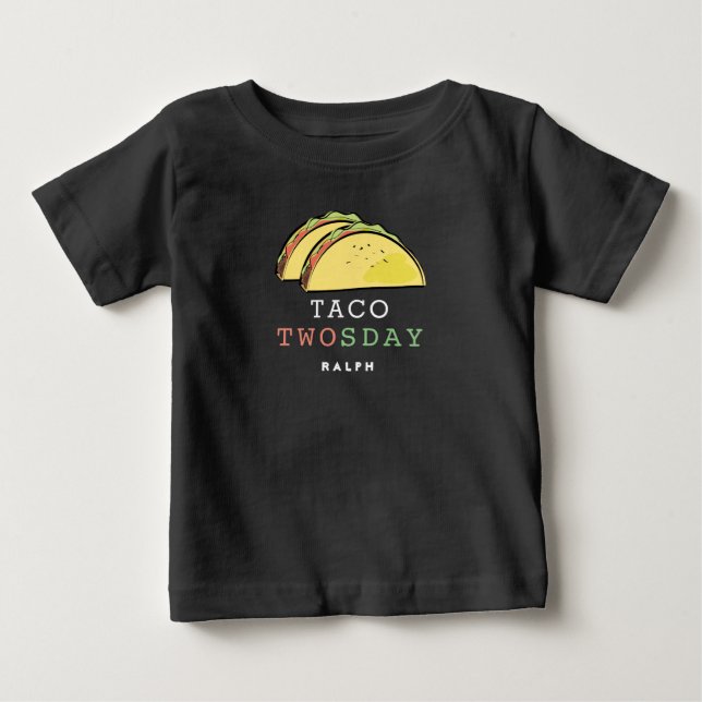 T-shirt Pour Bébé Taco Twosday Mardi pour le garçon de 2 ans (Devant)