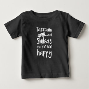 T-shirt Pour Bébé Tacos Et Shiba Inus Me Rendent Heureux