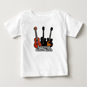 T-shirt Pour Bébé Talentueux depuis la naissance. Guitares colorées 