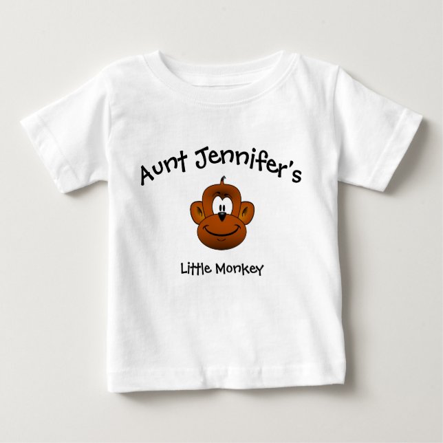 T-shirt Pour Bébé Tante Bébé Vêtements Petit Singe Nièce Nephew (Devant)