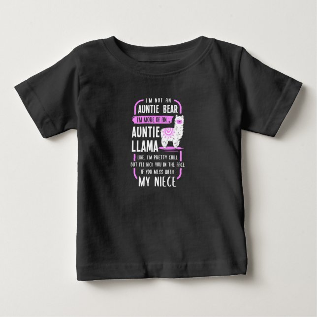 T-shirt Pour Bébé Tante Llama (Devant)