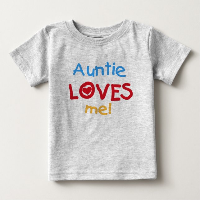 T-shirt Pour Bébé Tante M'aime (Devant)