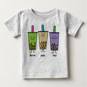T-shirt Pour Bébé Tapioca de taro de lait de boissons de vert de thé