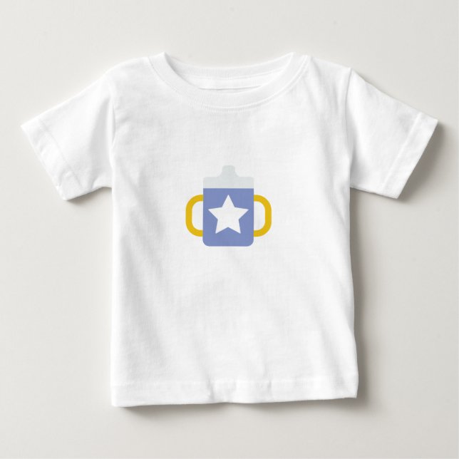T-shirt Pour Bébé tasse à bec bleu étoile (Devant)