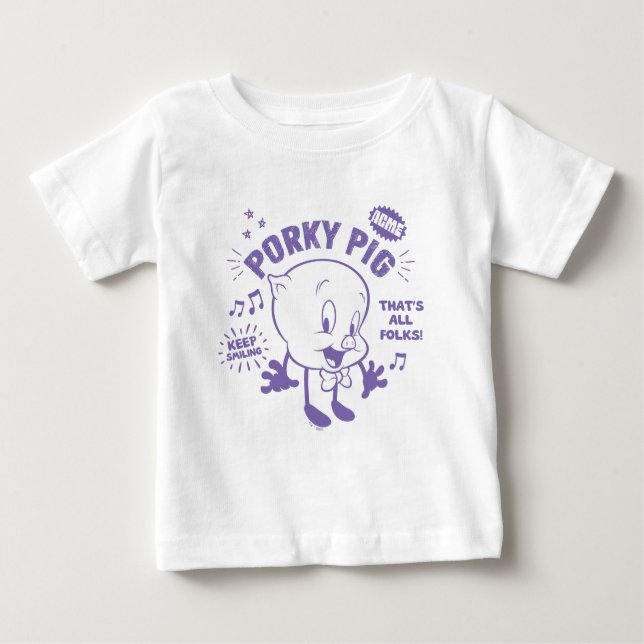 T-shirt Pour Bébé Tasty Retro Porky Pig (Devant)